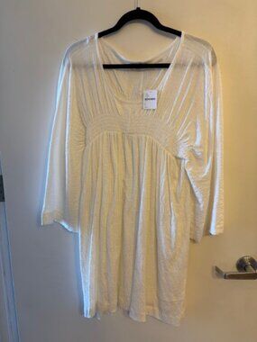 Free People Cream Long Sleeve Mini Dress